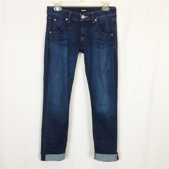 Hudson Jeans Denim - Hudson cropped rolled hem darkwash jeans 26